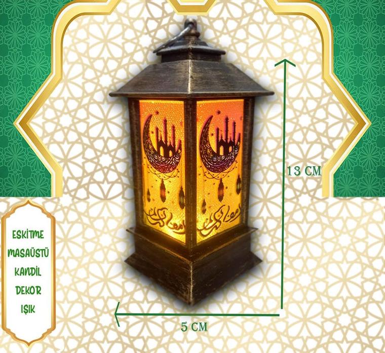Ramazan Ayı Masaüstü Nostalji Kandil Işıklı Dekor