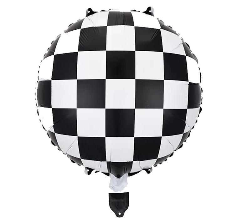 Yarış Arabası Damalı Folyo Balon