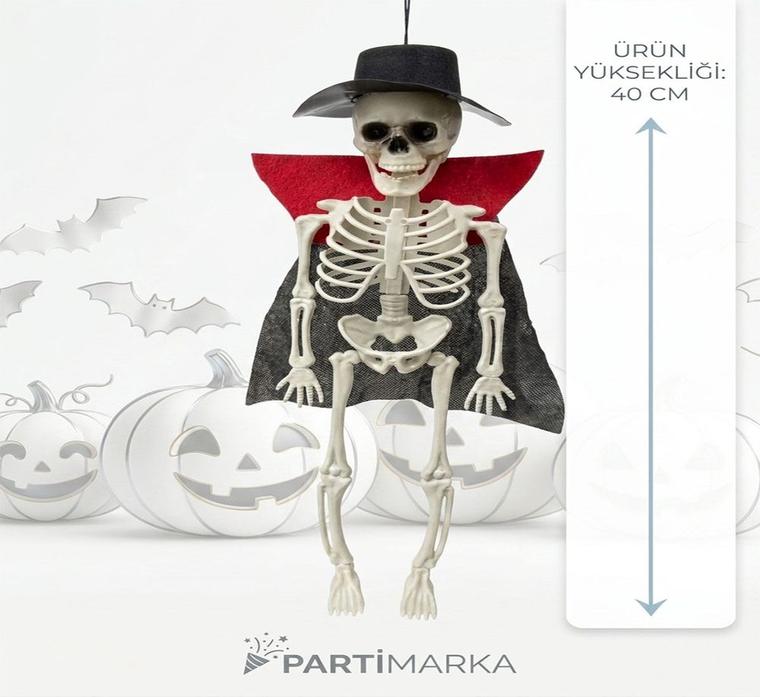 Halloween Pelerinli İskelet Dekor Süs