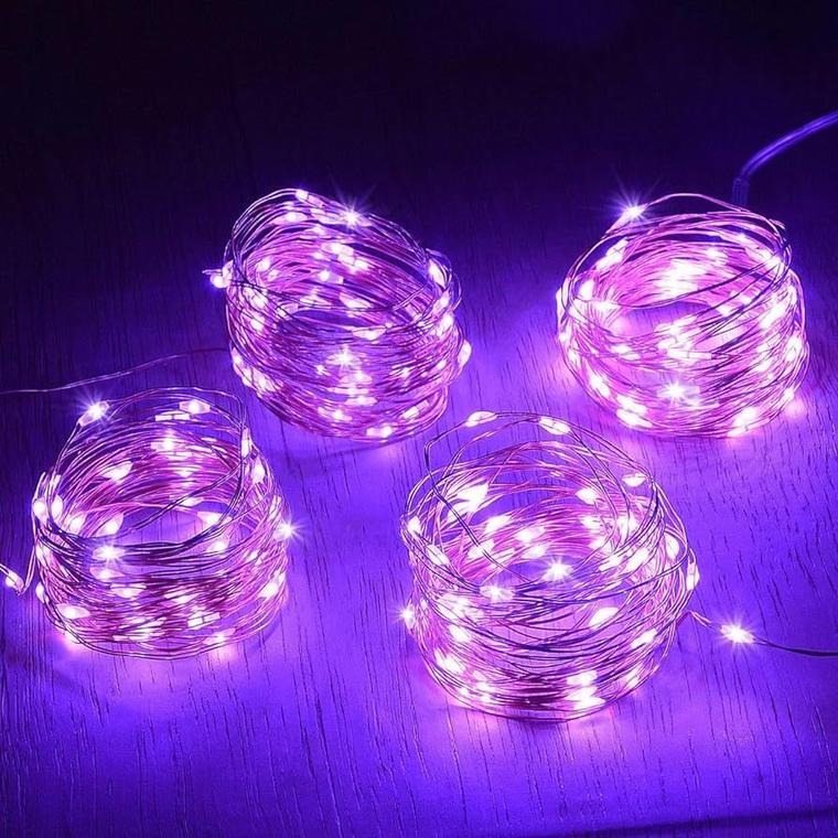 Mor Renk 3 Metre Pilli Led Işık — 2