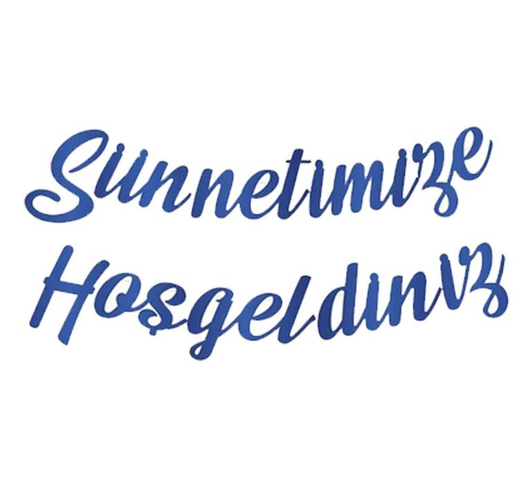 Sünnetimize Hoşgeldiniz Yazısı Mavi Renk