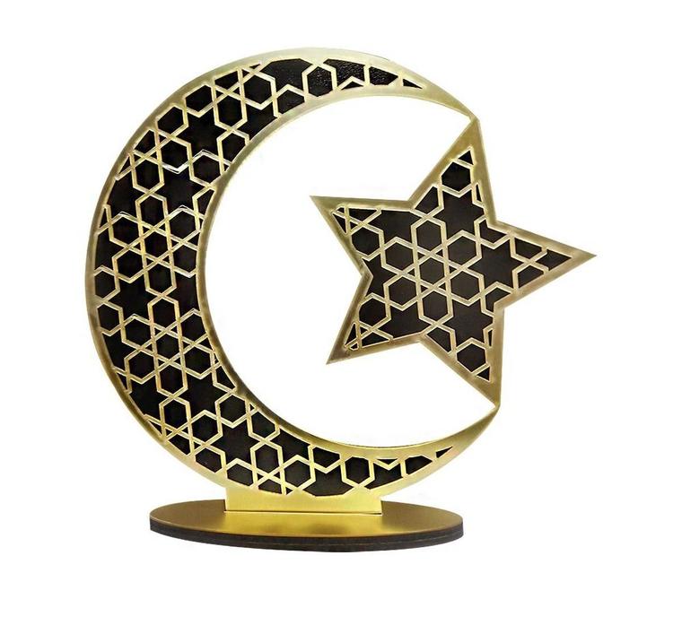 Ramazan Ayı Ay Yıldızlı Masa Üstü Pleksi Dekor Süs