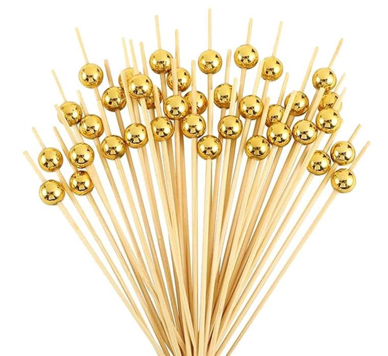 Gold Metalik İnci Kürdanları Büyük Boy