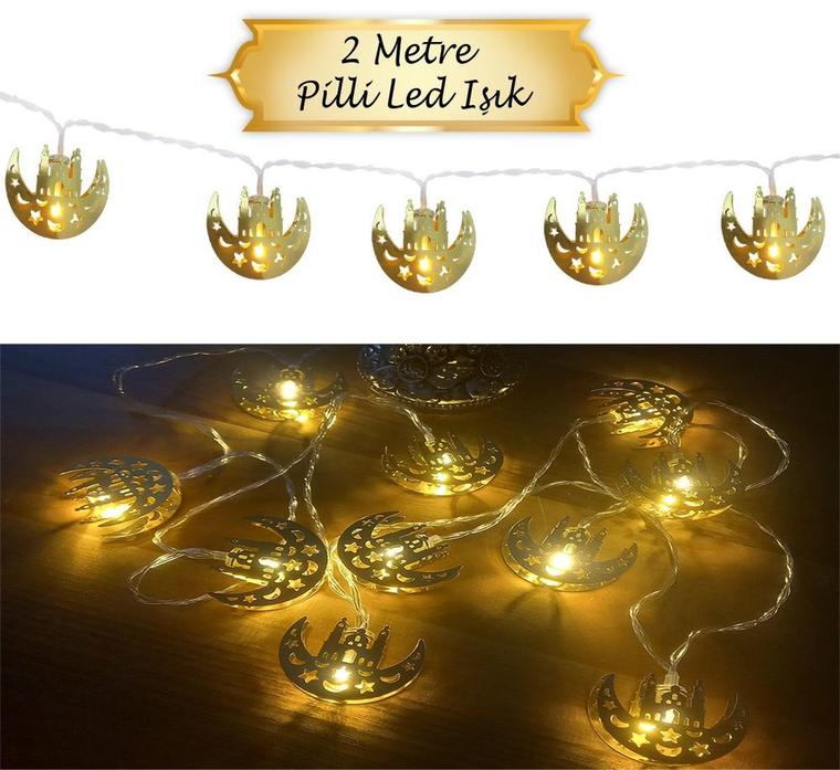 Ramazan Ayı Hilal ve Cami Figürlü Pilli Led Işık — 2