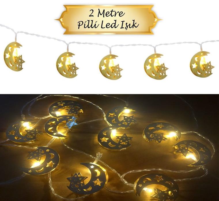 Ramazan Ayı Ay Yıldızlı Pilli Led Işık — 2