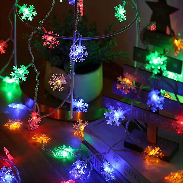 Kar Tanesi Şeklinde 5 Metre Led Işık Renkli — 2