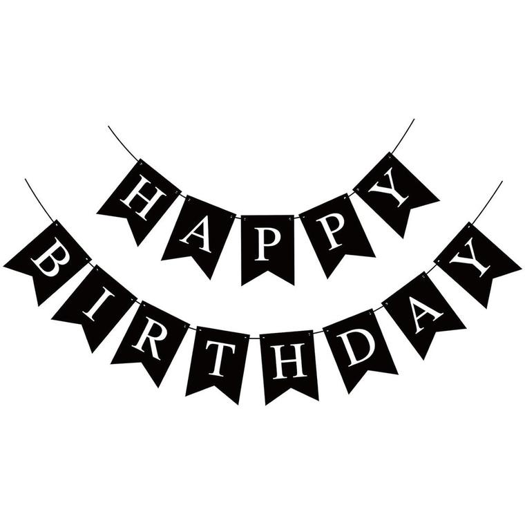 Gümüş Metalik Happy Birthday Yazısı