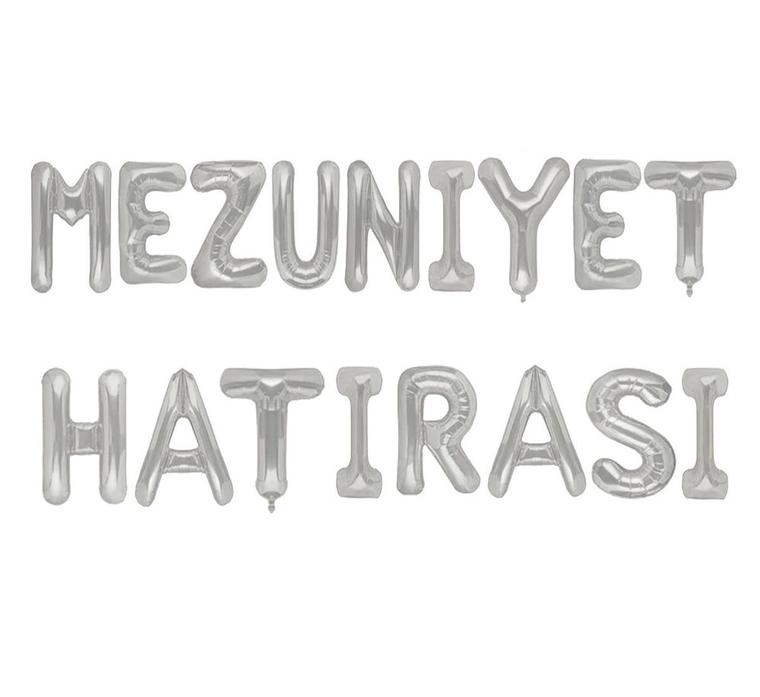 Gümüş Renk Mezuniyet Hatırası Balon
